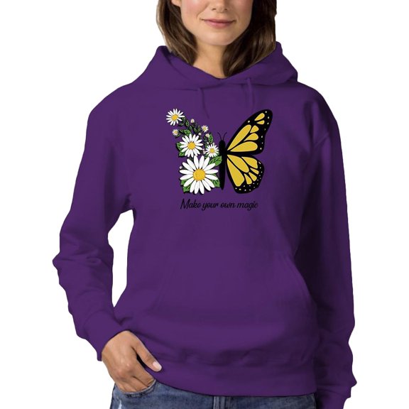 Make Your Own Magic W Daisies Hoodie Women -Image by Shutterstock, Female Small