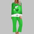 thumbnail image 2 of Pisexur Pyjamas de Noël pour Femmes Ensemble Deux Pièces Tendance Vacances Verres à Vin Rouge Imprimé Pjs Décontractés Manches Longues Col Rond Hauts Pantalons de Pyjama Vêtements de Nuit, 2 of 4