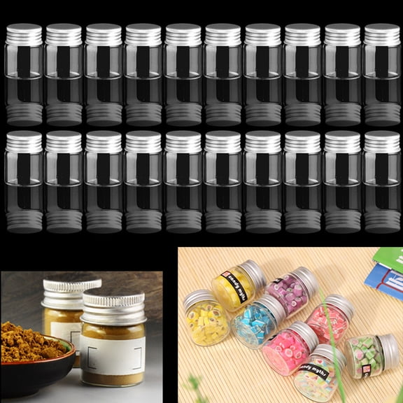 20 PCS Mini Glass Bottles with Lids Clear Small Sample Jars Lab Vials for Storage and Organization