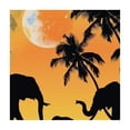 thumbnail image 4 of WYYP Elephants Palm Trees Sunset Square Fitted Tablecloth 100% Polyester Fiber 36*36, 4 of 8
