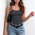 thumbnail image 7 of Miluxas Girls Tank Tops Spaghetti Strap Sleeveless Camisole Undershirts Ribbed Knit Casual Basic Cami Tops Gray 3-4Years, 7 of 7