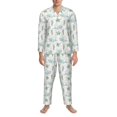 thumbnail image 3 of Salouo Whale And Turtle Print Button-Front Long Sleeve Pajama Set for Men, Soft 2Pjs Men's Long Sleeve Sleepwear-Small, 3 of 7