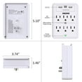 thumbnail image 4 of ONDOG Multi Plug Outlet, Surge Protector, 6 Outlet Extender and 3 USB Ports, White, 4 of 7