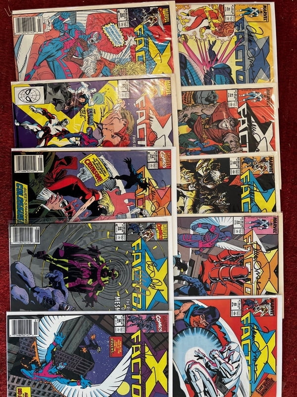X-Factor X-Men Signed 10 Book [40,41,42,43,45,52,5354,55,56] Lot , Louise Simonson, Colleen Doreen + 5 FREE COMICS  (Marvel Must Haves)