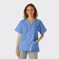 thumbnail image 3 of SPECTRUM UNIFORMS Scrub Tops Tunic Tops with Snap Front Women V-Neck Soft Fabric Ideal for Medical Professionals, Hospital and Lab Work Wear Ceil Blue, 3 of 5