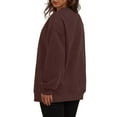 thumbnail image 5 of Brown Womens Tops Womens Oversized Sweatshirts Crewneck Long Sleeve Tops Pullover Fall Fashion Clothes with Pocket Fall Outfits for Women 2025, 5 of 6