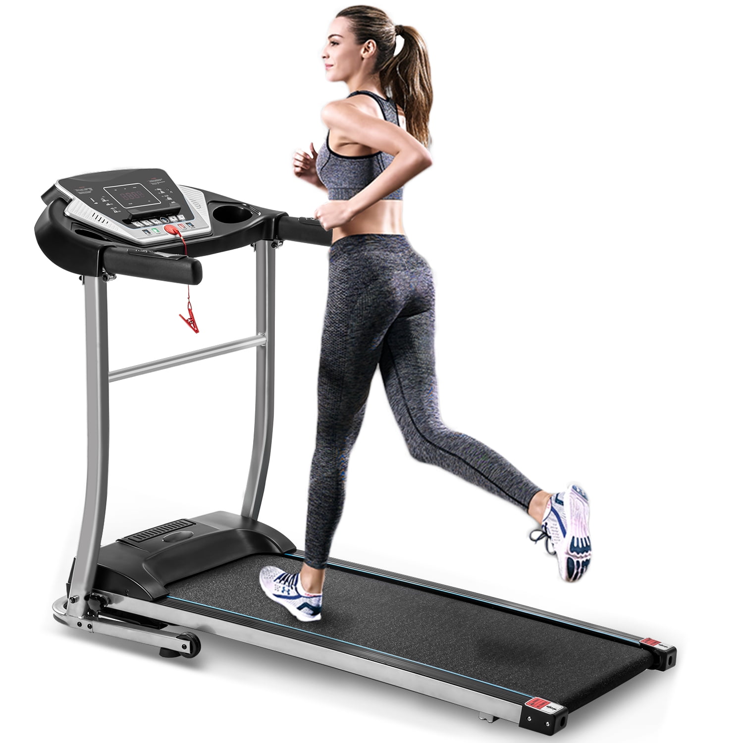 Folding Treadmill Easy Assembly Electric Folding Treadmill Ultra-Thin Portable for Home Gym Home Workouts cobcob Running Machine Jogging Walking Exercise 53.1 x 37.4 x 20.5 inches
