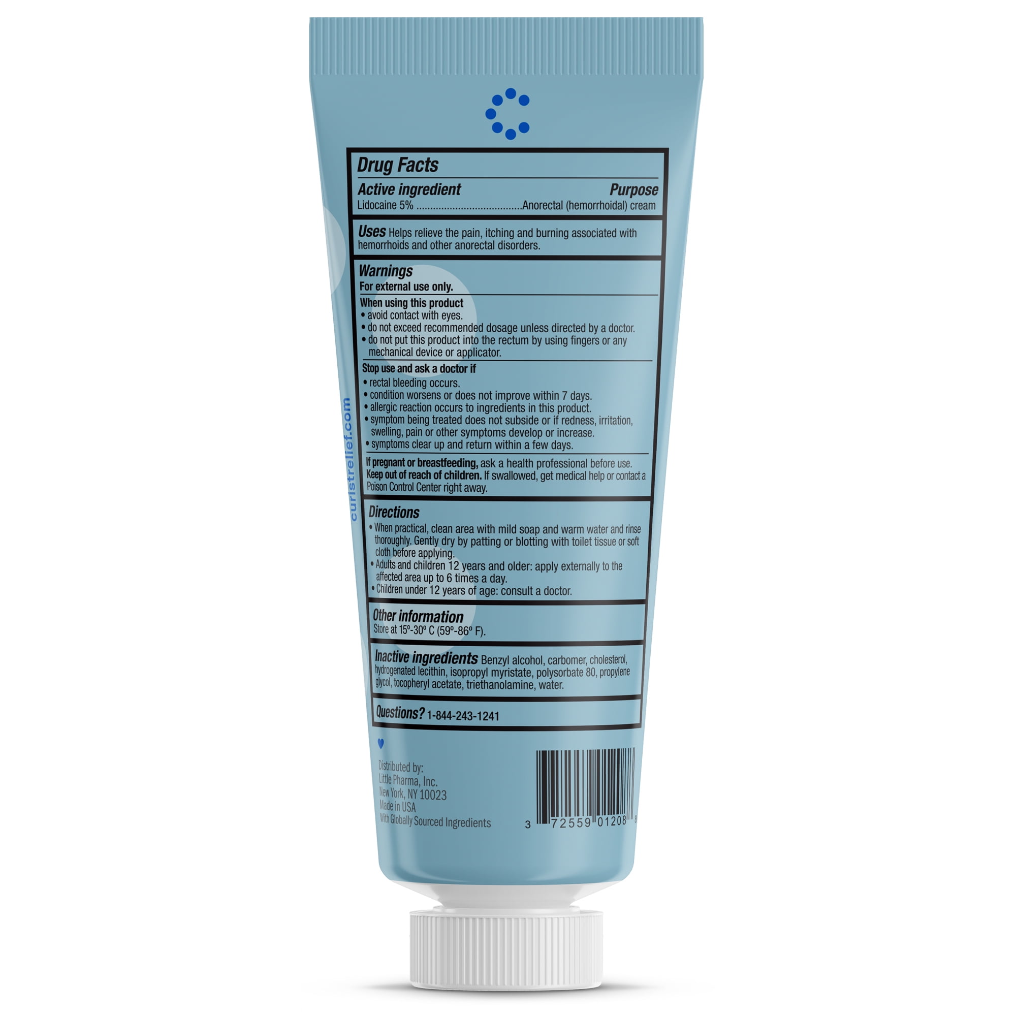 Curist Lidocaine 5% Cream - 12 oz (2 Pack) | Pain Relief Numbing Cream 5% Lidocaine for Hemorroids