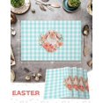 thumbnail image 6 of Easter Placemats Set of 6, Watercolor Bunny Spring Flowers Placemat for Dining Table Decorations, Blue Checked Plaid Place Mats, Spring Table Mats for Kitchen Dinner Seasonal Holiday Party Decor, 6 of 6