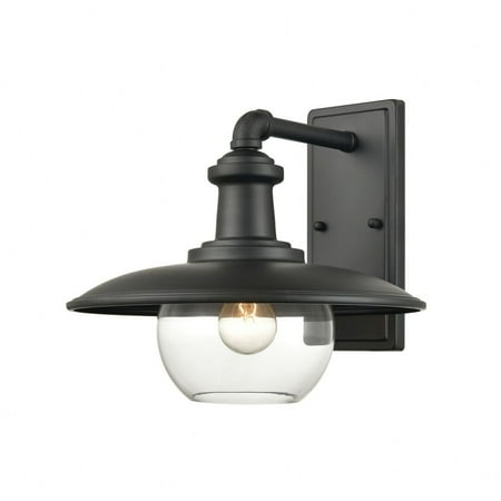 

One Light Outdoor Wall Sconce Matte Black Finish with Clear Glass Bailey Street Home 2499-Bel-3826597