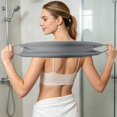thumbnail image 4 of Exfoliating Back Scrubber with Handles, 7.7x20'' Nylon Back Exfoliator Extended Length Washers Scrubbers Stretchable Pull Strap Exfoliating Washcloth - Dark Gray, 4 of 6
