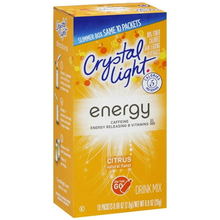 Crystal Light On The Go Energy Citrus Drink Mix, 10ct