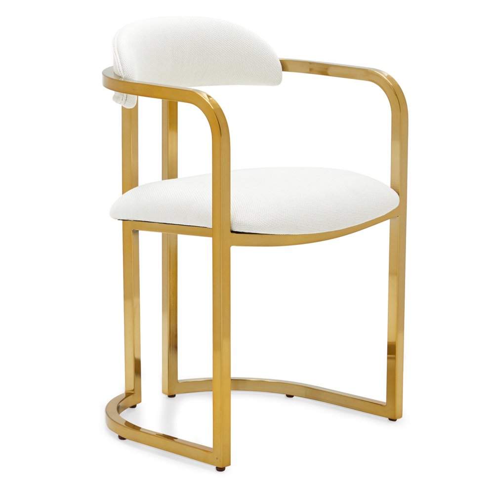 MoDRN Glam Marni Metal Base Dining Chair, Multiple Colors