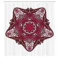 thumbnail image 3 of Ambesonne Tribal Shower Curtain, Maroon Mandala, 69"Wx84"L, Red, 3 of 5