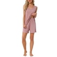 thumbnail image 2 of INSPIRE CHIC Womens Lounge Set Cotton Sleeveless Pajama Set Tank Top Shorts Soft Sleepwear PJ Set 3XL Pink, 2 of 6