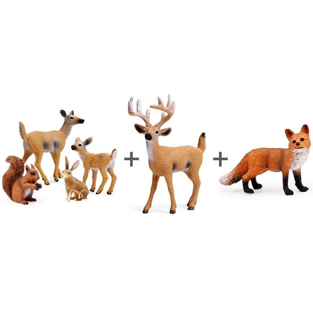 Uandme Forest Animals Figures Woodland Creatures Figurines Miniature Toys Cake Toppers Walmart Com Walmart Com