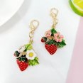 thumbnail image 4 of EeaseCA 4Pcs Adorable Strawberry Keychains Chic Car Bag Pendants Gift Metal Key Rings, 4 of 7