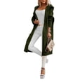 thumbnail image 4 of Langwyqu Solid Color Autumn Winter Open Front Casual Loose Hooded Cardigan Hooded Outerwear, 4 of 5