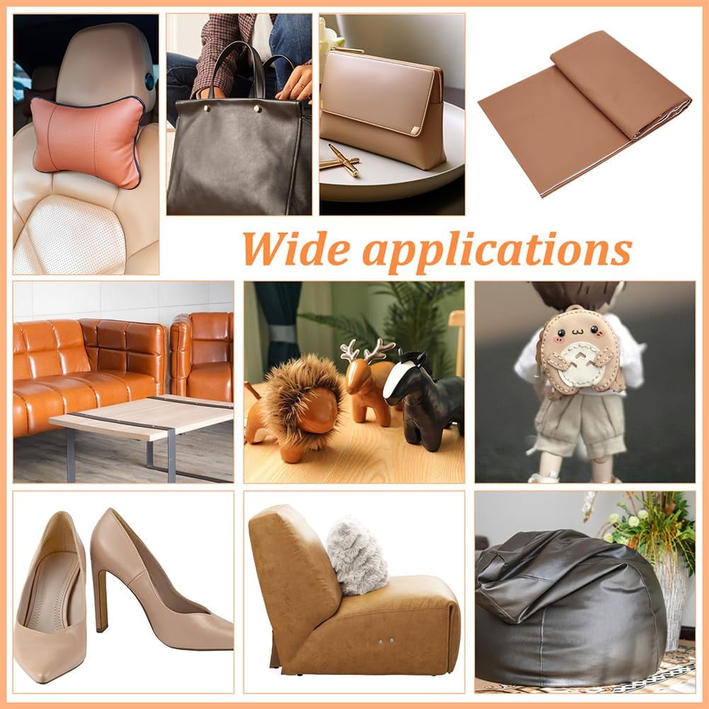 Leather Fabric Upholstery Leather Marine Vinyl Fabric Soft Leather Material for Sofa Bags Chairs Car Seats DIY Crafts Chocolate 39×59 inch Chocolate DIY