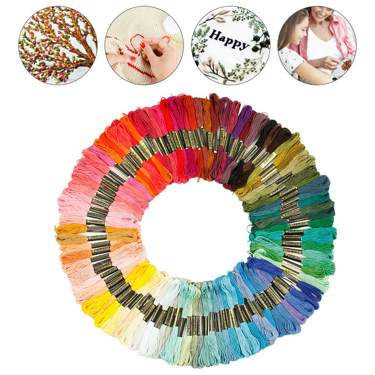 Creativity Street Embroidery Thread, 20 Assorted Colors, 8-3/4 Yards Per  Skein, 100 Skeins And 12 Floss Bobbins : Target
