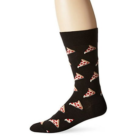 

Hot Sox Men s Food and Booze Novelty Fashion Casual Socks Pizza (Black) Shoe Size: 6-12