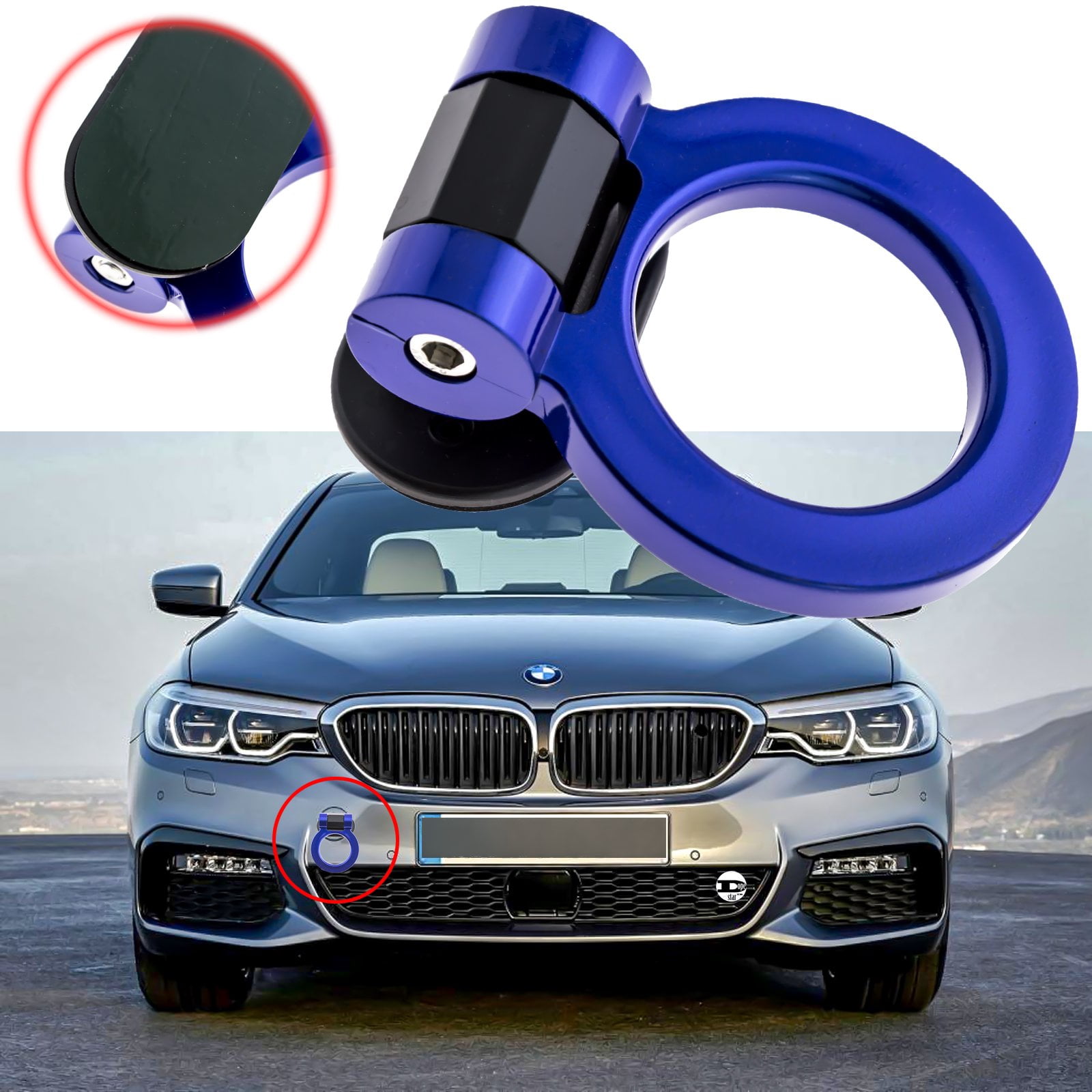 Bumper Blue Track Racing JDM Style Aluminum Tow Hook For Honda FIT 2009-2013