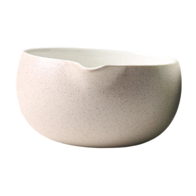 Cuenco para mezclar matcha con pico vertedor, cuenco para té hecho a mano para oficina Gris