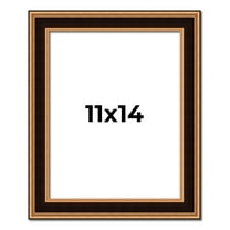 11x14 Frame Gold Brown Plein Air Vintage Solid Wood Picture Frame | 1.75 Inches Moulding Width |