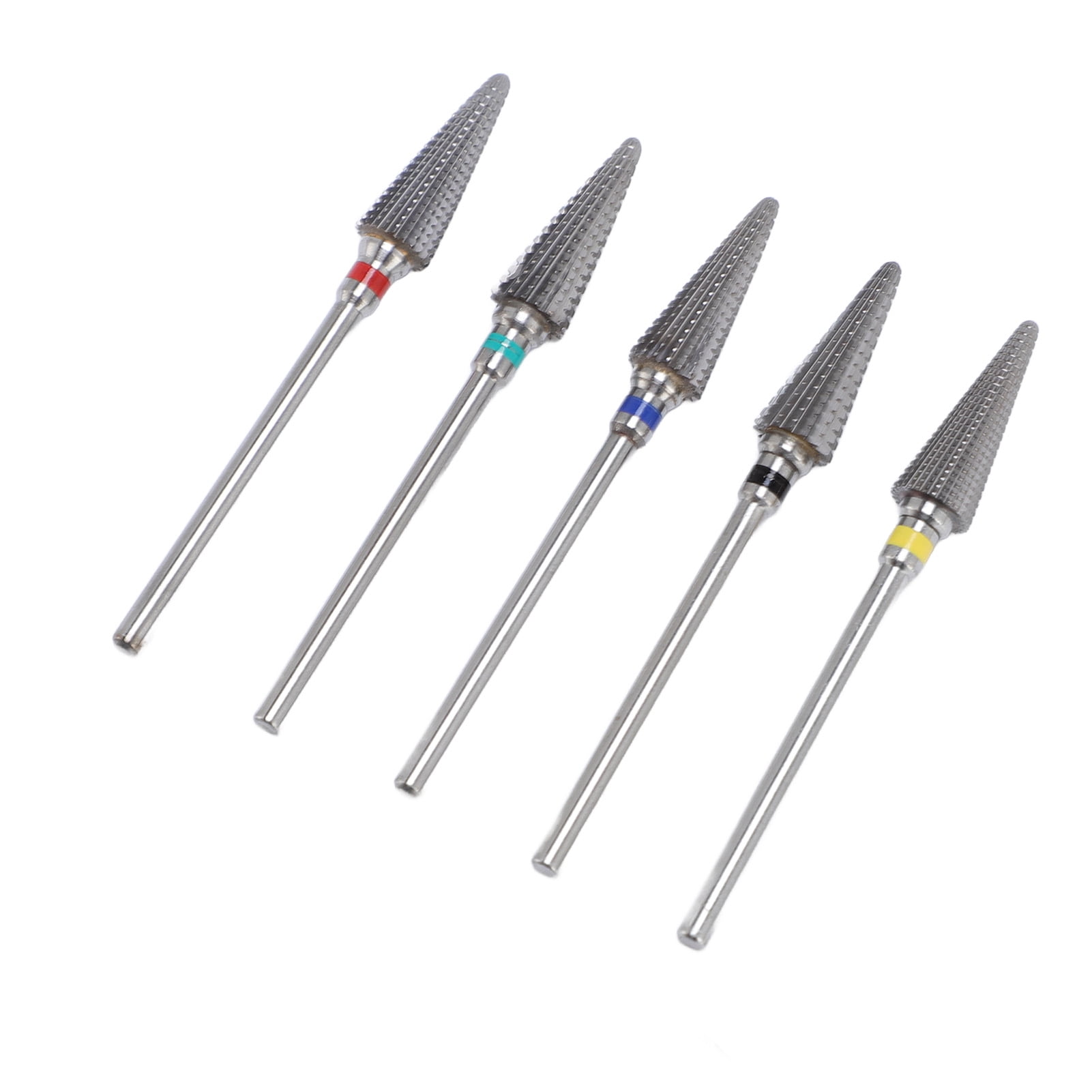 Suodoka 5 Pcs Tungsten Carbide Tapered Nib Nail Drill Bits Set, Professional Manicure Pedicure Polishing Electric File Accessories for Acrylic Gel Natural Nails, Low Vibration Salon Quality Tools