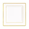 thumbnail image 2 of Smarty 6.5" White Gold Square Edge Disposable Plastic Salad Plates 120ct, 2 of 7