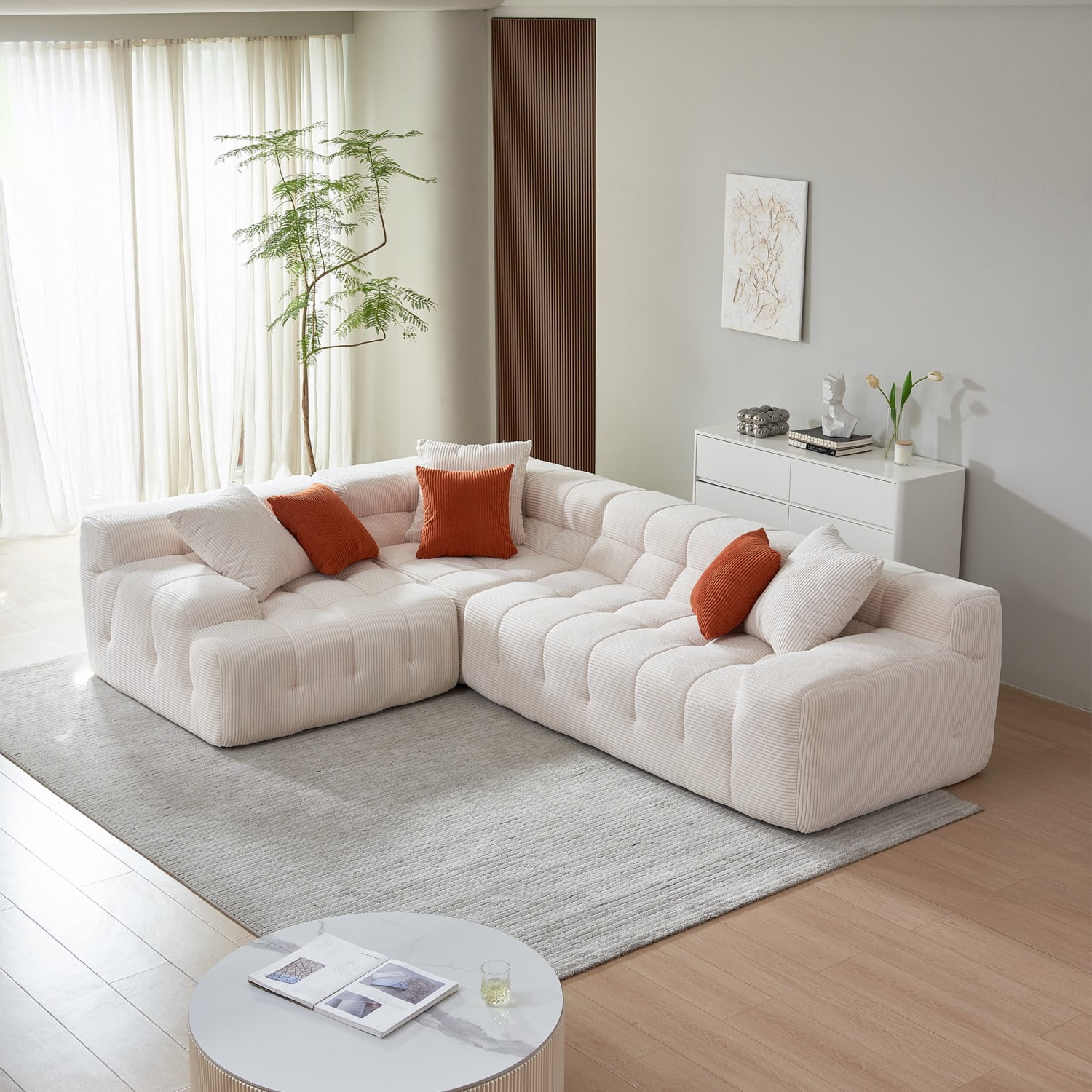 Gewnee Luxury Oversize L-Shape Sectional Couch with Chaise,Modern Modular Sofa with Deep Seat For Living Room