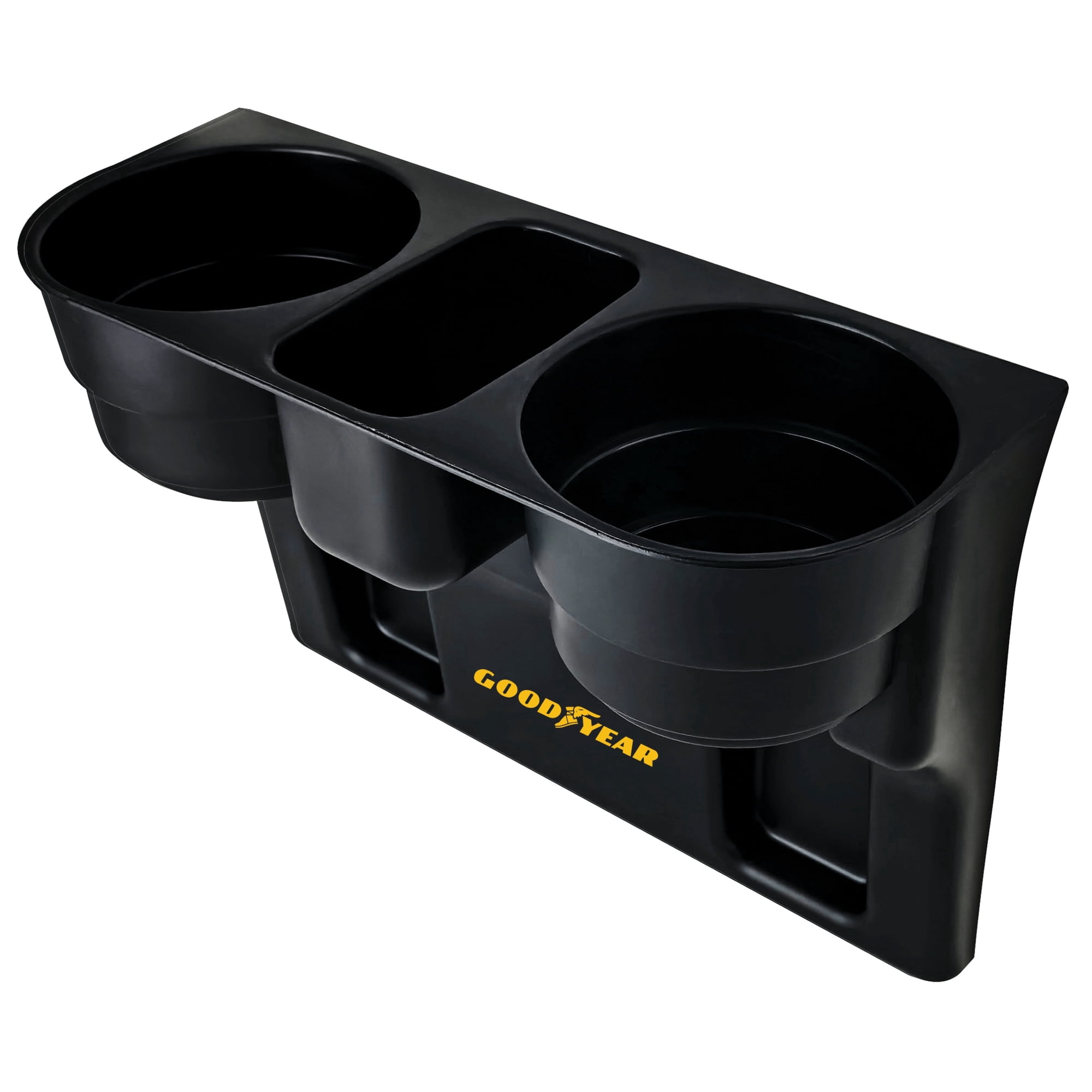 Goodyear Automotive Front Seat Wedge Organizer Car Cup Holder, Black