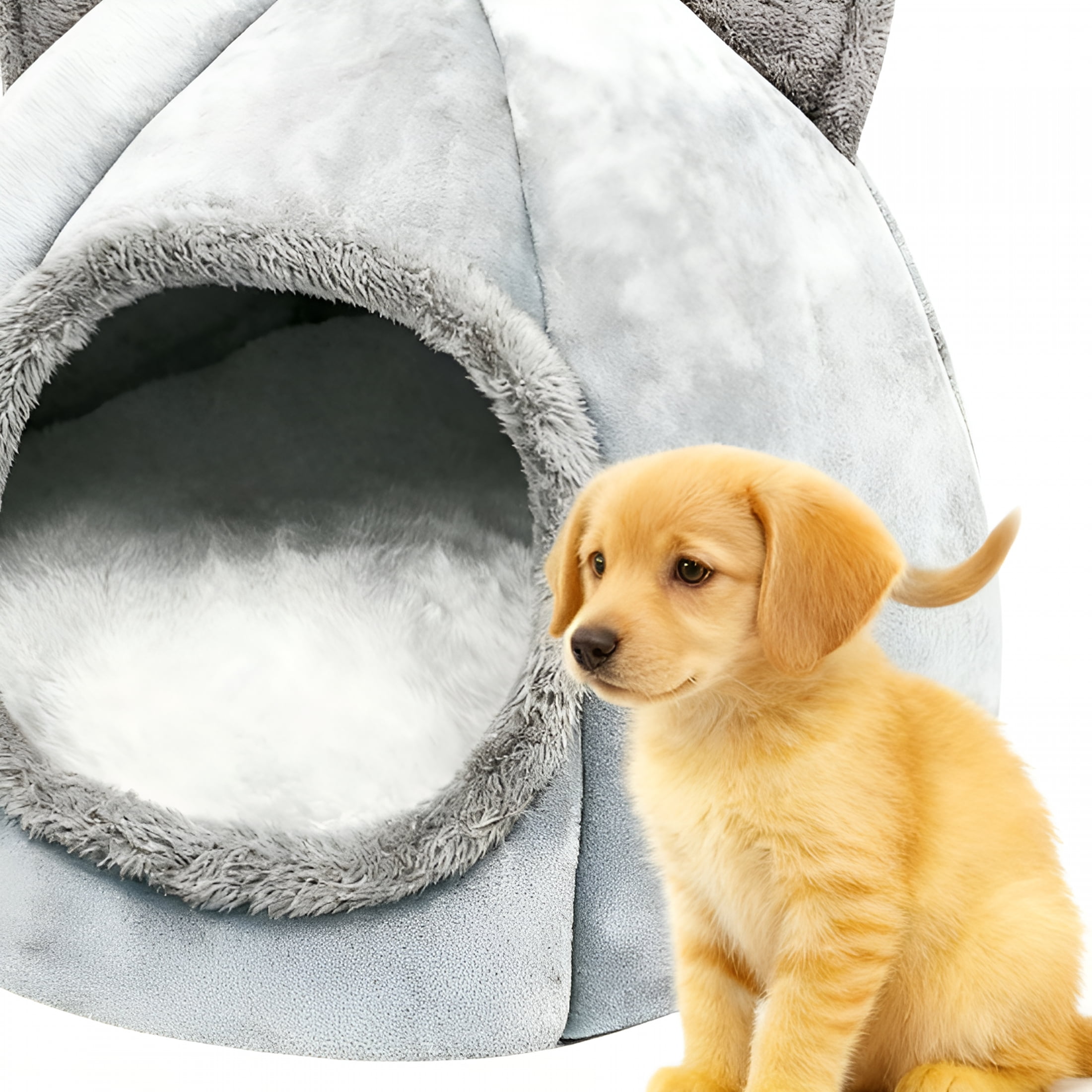 LAMIRO Pet Bed,Cat Cave Bed,Cat Bed Cave,Cat Tents for Indoor Cats,Self-Warming 2 in 2 Cat Tent Cave for Cats and Small Dogs,Round Feline House Hut with Washable Cushion for Indoor Outdoor