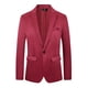 thumbnail image 5 of INSPIRAR CHIC Trajes de Hombre Formales de Color Sólido con Manga Larga, Solapa Pico, Ajuste Slim, Blazers de Un Solo Botón en Color Burdeos, 5 of 6