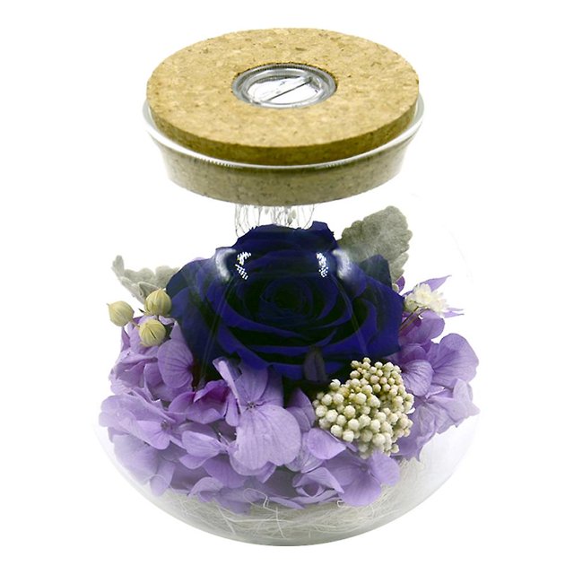 Regalo Navideño Para Mujeres: Rosas Frescas Con Luces De Colores De Colores, Botella De Deseos Blanca