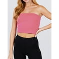 thumbnail image 3 of A2Y Women's Basic Sexy Cute Tube Strapless Cotton Tank Top Deep Pink 2XL, 3 of 4