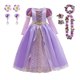 thumbnail image 3 of Disney vestido de princesa Rapunzel para niños, conjunto de disfraces enredados, ropa de fantasía para fiesta de cumpleaños, Carnaval y Halloween, 3 of 5