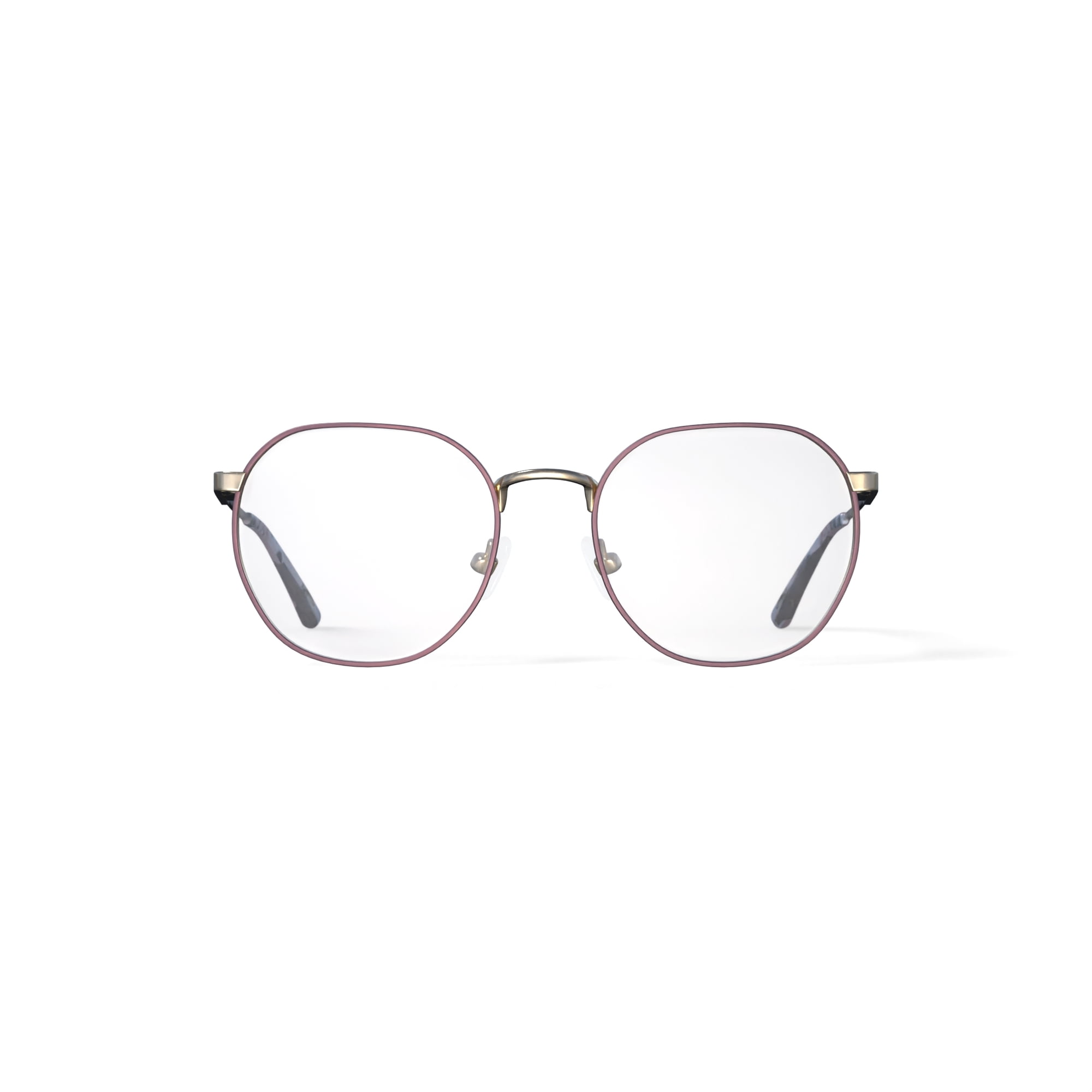 Hurley Women's Tierra Prescription Eyeglasses with Case, Shiny Nude/Gold