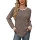 thumbnail image 3 of Camisas de Larga para Mujer, Suéteres, Conjuntos de Otoño, Bloques de Color, Ropa de Invierno, Elegantes, Informales, Suaves. Caqui L, 3 of 7