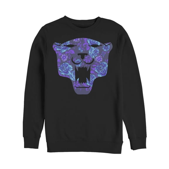Men's Marvel Black Panther Floral Print Sweatshirt Black Large