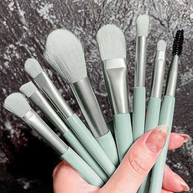 HOARBOEG 8pcs Mini Makeup Brush Set Powder Concealers Eye Shadows Blush Cosmetic Brushes With Storage Bag Small Size Portable For Home Office Travel Outdoor Clearance Sale