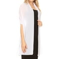 thumbnail image 3 of Sakkas Jona Women Soft Sheer Chiffon Bridal Wedding Evening Scarf Shawl Wrap Stole - White - 8018, 3 of 5