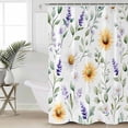 thumbnail image 2 of Small Stall Shower Curtain 36x72 Inch Narrow Half Size Sunflower Eucalyptus Bath Curtains Bathroom Decor Sage Green Plant Purple Lavender Waterproof Fabric Shower Curtain Set with Hooks 36 Inch, 2 of 6