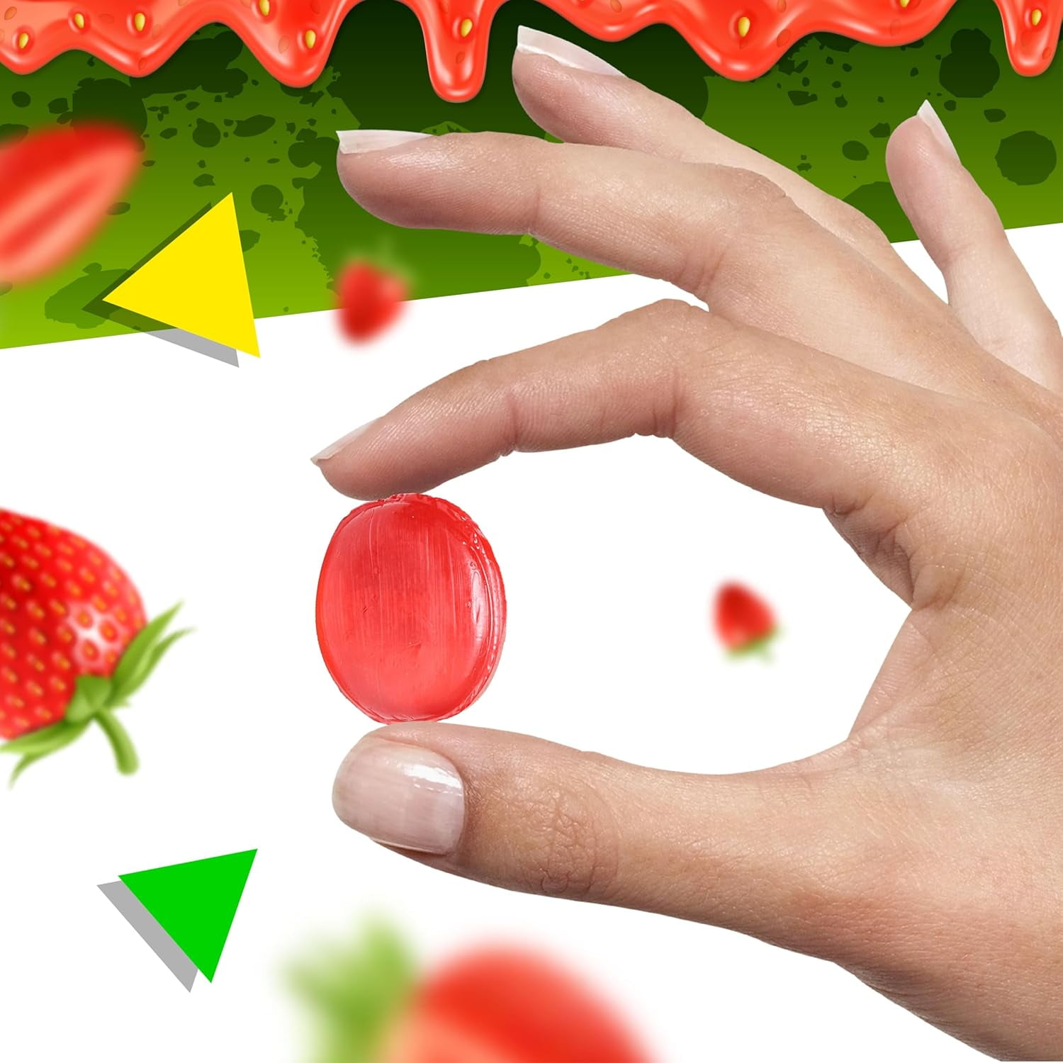 Strawberry Filled Bon Bons Hard Candy (2 Pound Bag - Approx. 120 Count)