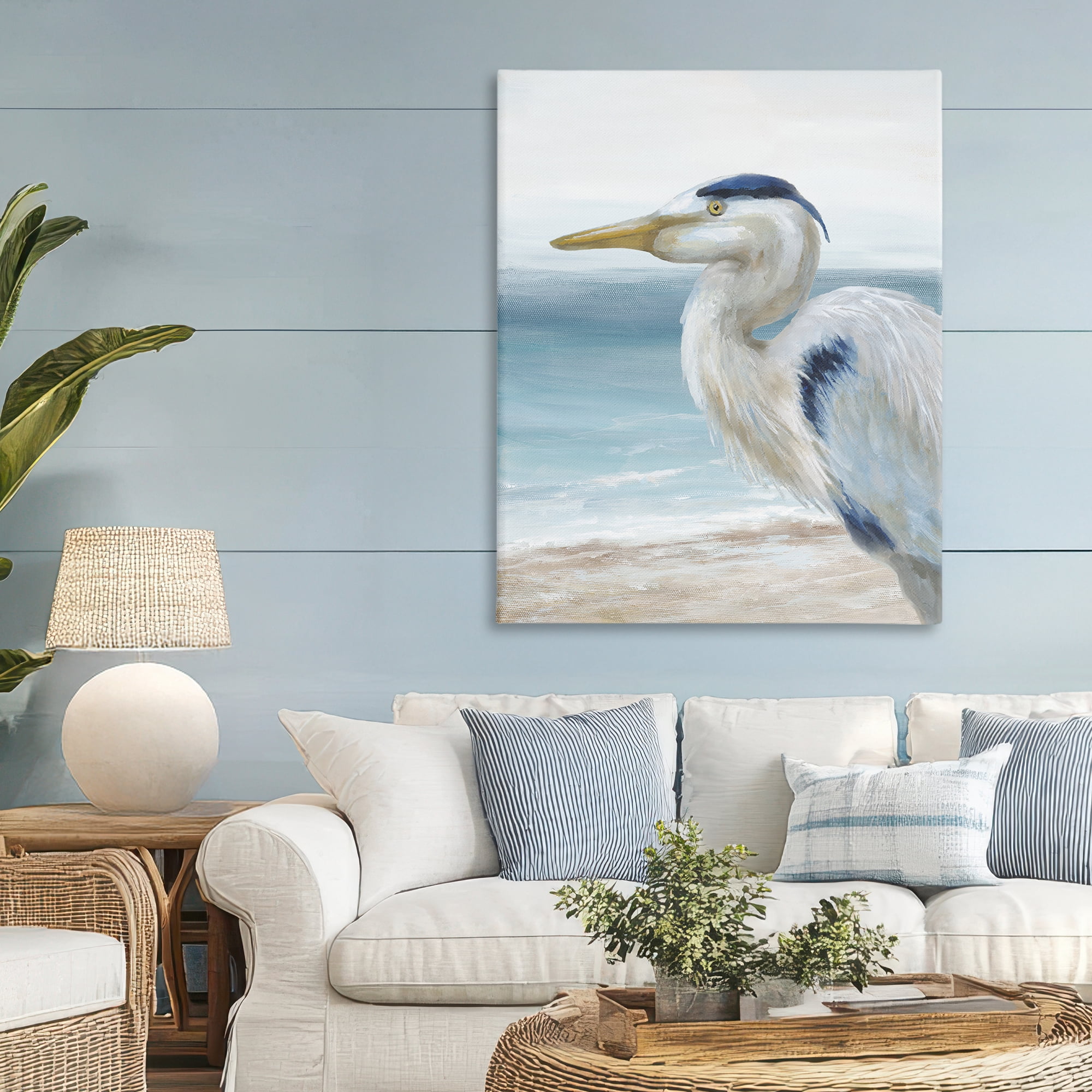 Stupell Industries Left Gazing Heron Canvas Wall Art, design by Nan
