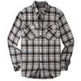 thumbnail image 1 of Camisa de flanela xadrez casual masculina, manga comprida, diseño de bolso duplo no peito, botão impresso, nova moda, 1 of 5