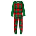 thumbnail image 4 of Womens Christmas Pajamas 2 Sets Long Sleeve Tops Checkered Stripes Xmas Graphic Pjs Round Neck Nightwear Soft Pjs Lounge Sleep Pants Two Pieces Sets with Pockets, 4 of 5