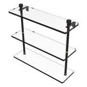 Allied Brass FT-5/16-ORB Foxtrot Collection 16 Inch Triple Tiered Glass Shelf, Oil Rubbed Bronze