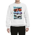 thumbnail image 2 of Wild Bobby, Mustang Ford Classics Cars and Trucks Unisex Crewneck Graphic Sweatshirt, White, 3X-Large, 2 of 6