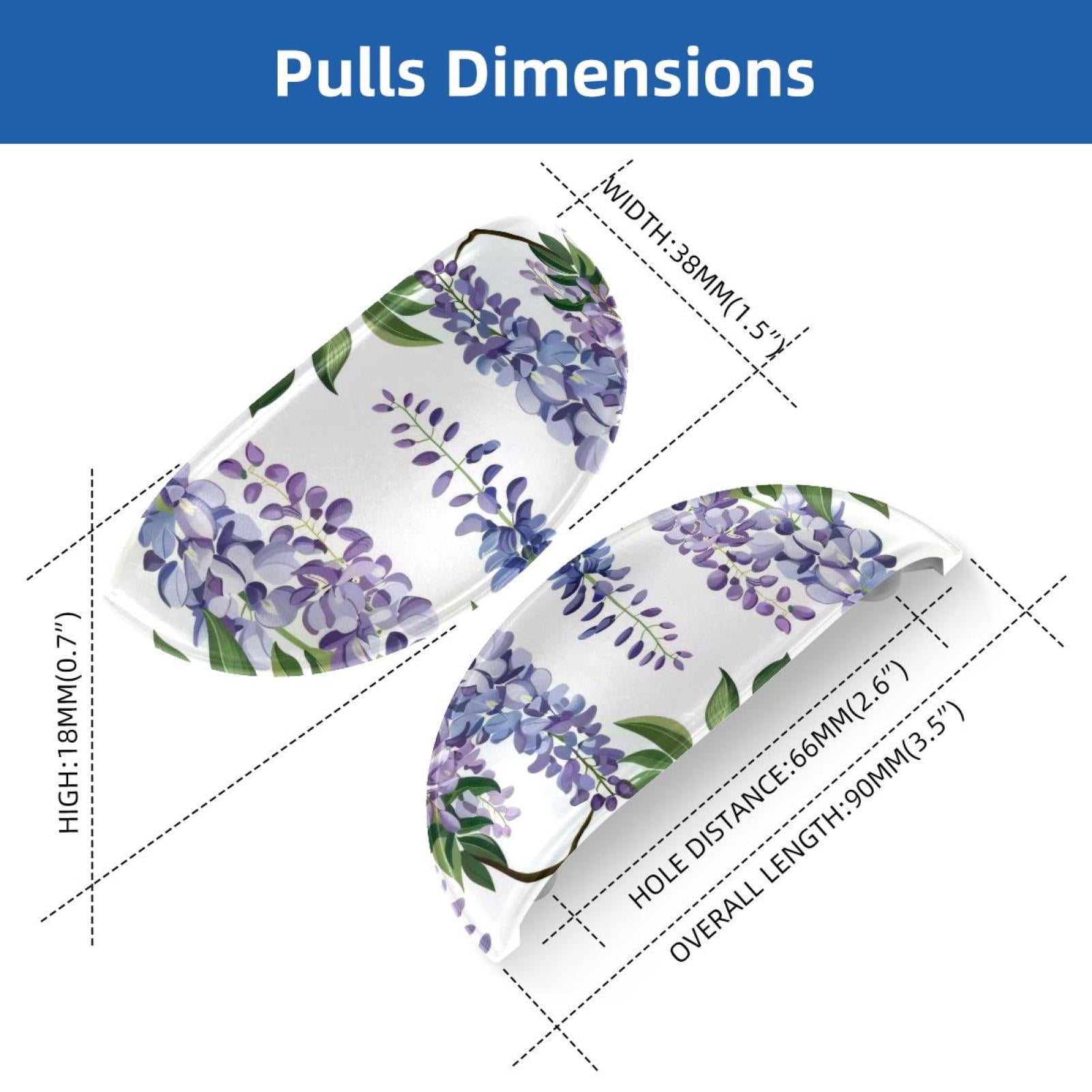 PhooArto 6 Pcs Cup Drawer Pulls, Wisteria Flower Pattern Shell Shape Handles Cabinet Knobs for Dresser Cupboard Closet Wardrobe with Screws